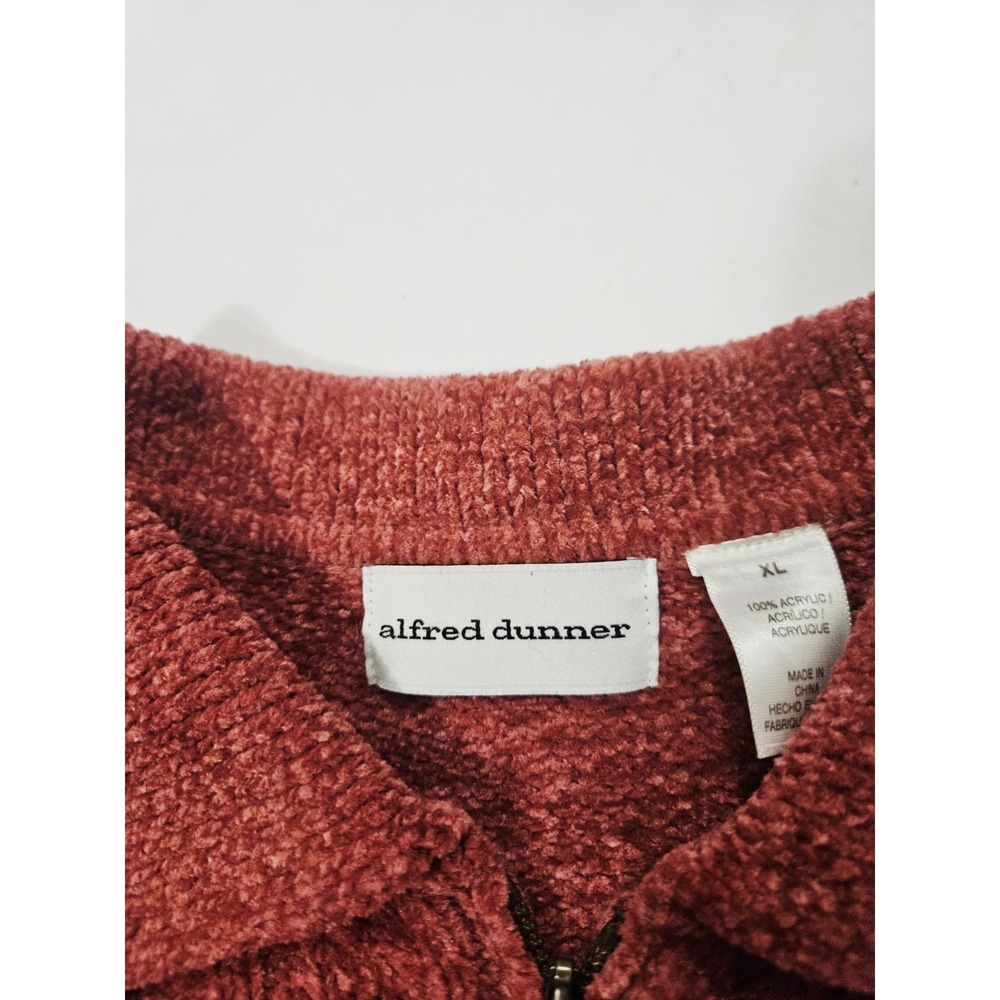 Alfred Dunner Rustic Red Cable Knit Collared Sweater Size XL Floral Accents - Picture 7 of 9